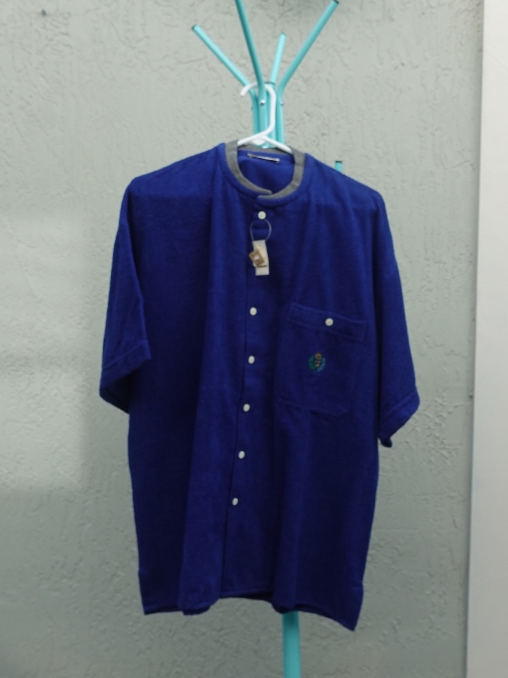 Vintage Gucci Mens Terry Beach Jacket Royal Blue Size Large Made in Italy